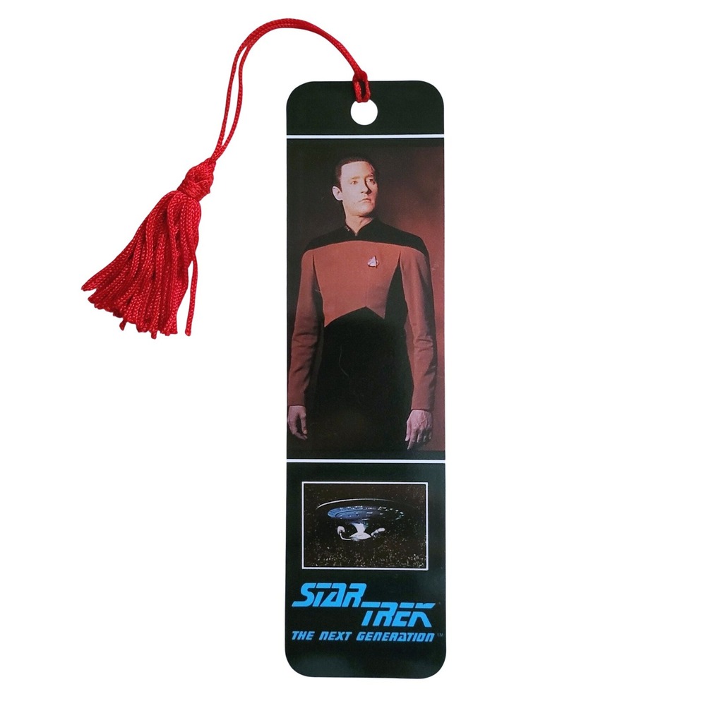 Vintage 90s Star Trek DATA Bookmark Next Generation Brent Spine 1991 Antioch USA